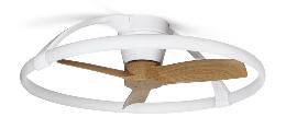 Ventilador Nepal mini Mantra - Blanco Madera Motor DC Luz LED Ø75cm.