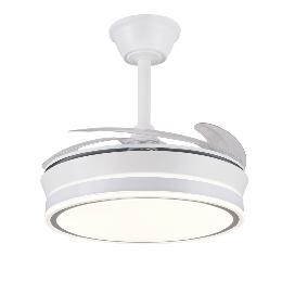 Ventilador Diana S Blanco P&B - Motor DC Ø40-92cm Luz LED