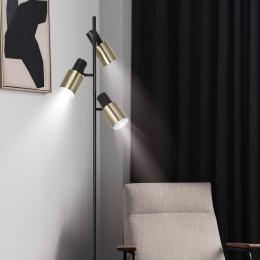 Pie salon 3 L.MAENA negro-laton 3 x 40w e-14 - ALEMAR