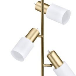 Pie salon 3luces MAENA blanco-laton 3 x 40w e-14 - ALEMAR