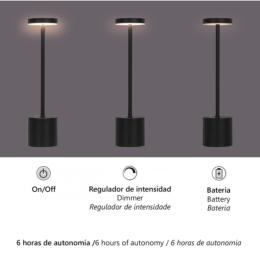 Sobremesa Freya Negro Alemar Bateria - Iluminación LED