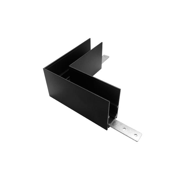 Esquina 90º de Carril Superficie negro Serie MAGNETO MANTRA