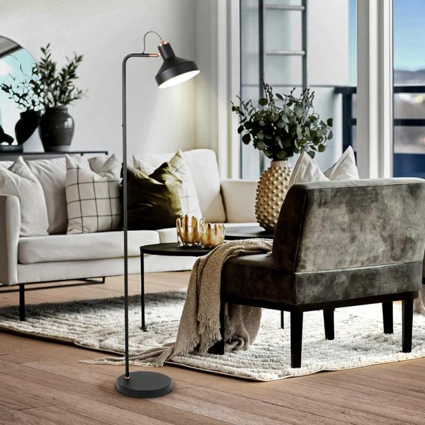 IRIAS PIE SALON 1L NEGRO-COBRE - ILUMINACION i3 By SCHULLER