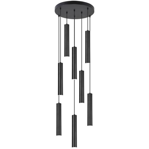 Colgante 8L ANTIA negro 8 x 40w gu-10 - ALEMAR