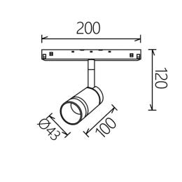 Foco imantado MAGNETO 48V Mantra - Oro Negro 7W