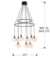 Lampara Global Schuller - acabado Negro 9 luces