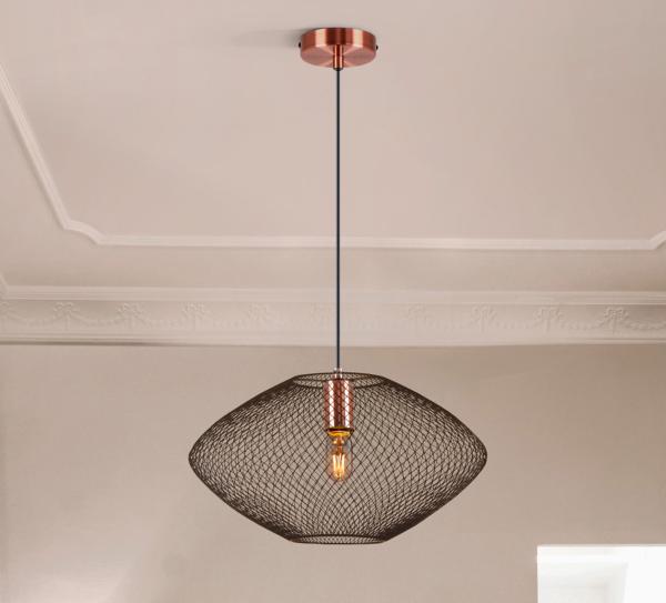 MELANY- LAMPARA 1L NEGRO-COBRE - ILUMINACION i3 By SCHULLER