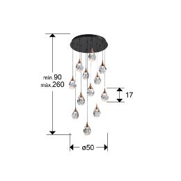 CORINA- LAMPARA 12L NEGRO-COBRE - SCHULLER