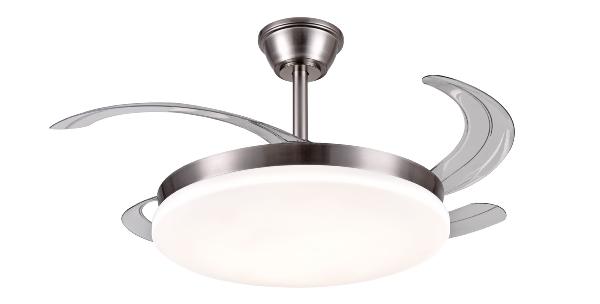 Ventilador AGATA L Niquel P&B - Motor DC Ø50-108cm Luz LED