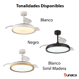 Ventilador Mistral Mantra - Blanco Madera Motor DC Luz LED Ø51-106cm.