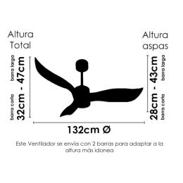 Ventilador Agust Sunaca - motor DC luz  LED Ø 132cm. 