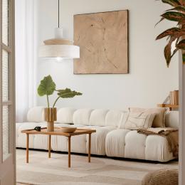 Colgante MOHANA lino tostado 1 x 60w e-27 - ALEMAR