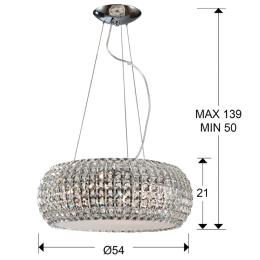 Lampara Diamond Schuller - Abalorios cristal - 54cm LED