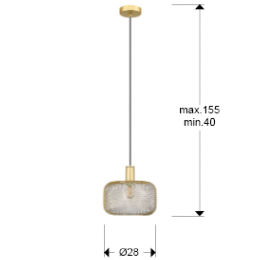 Colgante OSIRIS Oro - Schuller. Bombilla LED E27