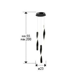 TWIST LAMPARA 3L NEGRO - SCHULLER