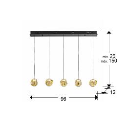 ZARIA LAMP 5L- NEGRO/BRONCE/AMBAR DIM - SCHULLER
