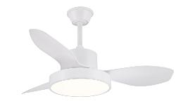 Ventilador Ginna S Blanco - Motor DC. luz LED. 97cmØ.