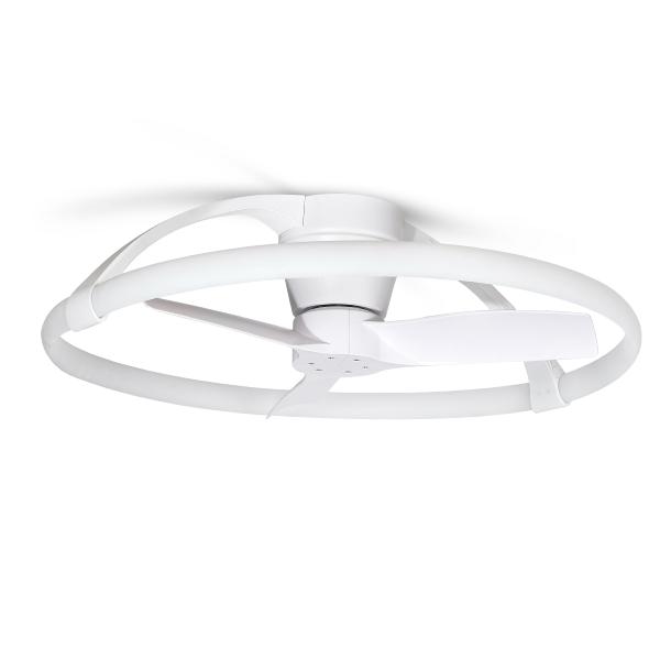 Ventilador Nepal mini Mantra - Blanco Motor DC Luz LED Ø75cm.