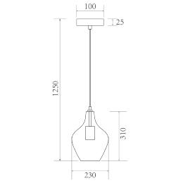 Colgante AINA latón - ambar 1 x 60w e-27 - ALEMAR