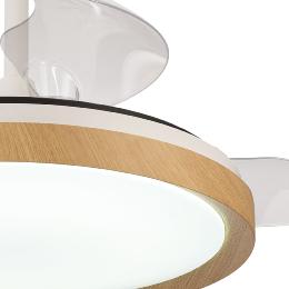 Ventilador Mistral Mantra - Blanco Madera Motor DC Luz LED Ø51-106cm.