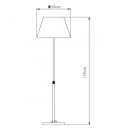 Pie salon KENDAL negro-latón 1 x 60w e-27 - ALEMAR