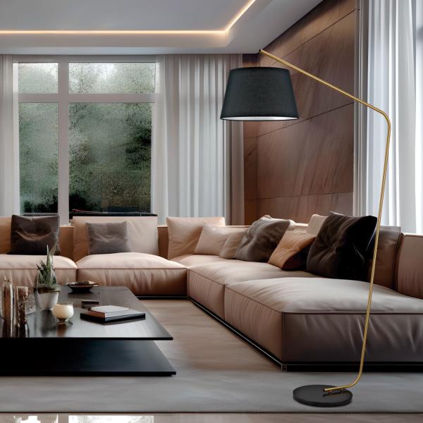 Pie salon TALBOT latón/negro 1 x 60w e-27 - ALEMAR