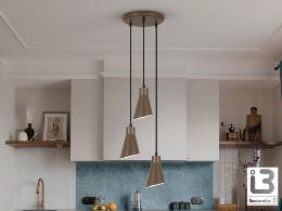 i3-BERA- LAMPARA 3L -MARRON - ILUMINACION i3 By SCHULLER