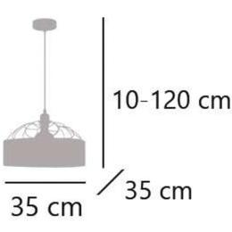 Colgante PRISON lino tostado 1 x 60w e-27 - ALEMAR