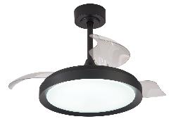 Ventilador Mistral Mini Mantra - Negro Motor DC Luz LED Ø45-91cm.