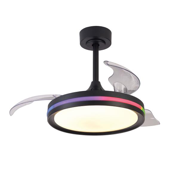 Ventilador North Mini Mantra - Negro RGB Motor DC Luz LED Ø43-91cm.