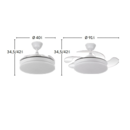 Ventilador Tridente Mini Cuero - Fabrilamp. Motor DC Ø91cm