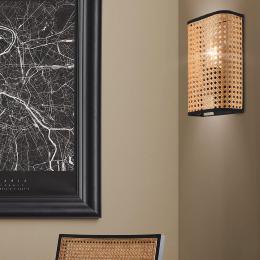 Aplique OYSTER negro-natural 1 x 60w e-27 - ALEMAR