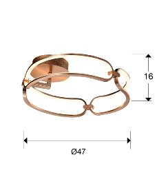 Plafón Colette Schuller - Oro rosa 47cm Ø. LED