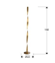 TWIST LAMPARA DE PIE ORO - SCHULLER