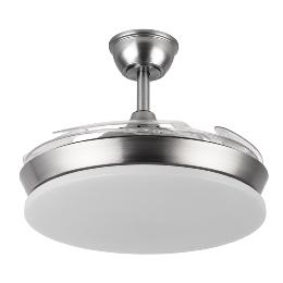 Ventilador Tridente Mini Niquel - Fabrilamp. Motor DC Ø91cm