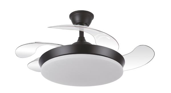 Ventilador Tridente Mini Negro - Fabrilamp. Motor DC Ø91cm