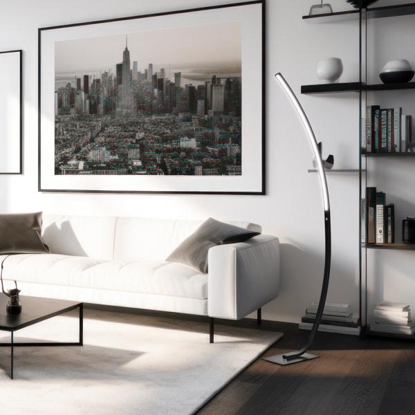 Pie salon APOLO negro mate led 25w 2000lm 4000k - ALEMAR