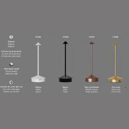 Sobremesa Gram Negro Alemar Bateria - Iluminación LED