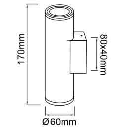 Aplique exterior PERE Negro - 2 luces Mantra