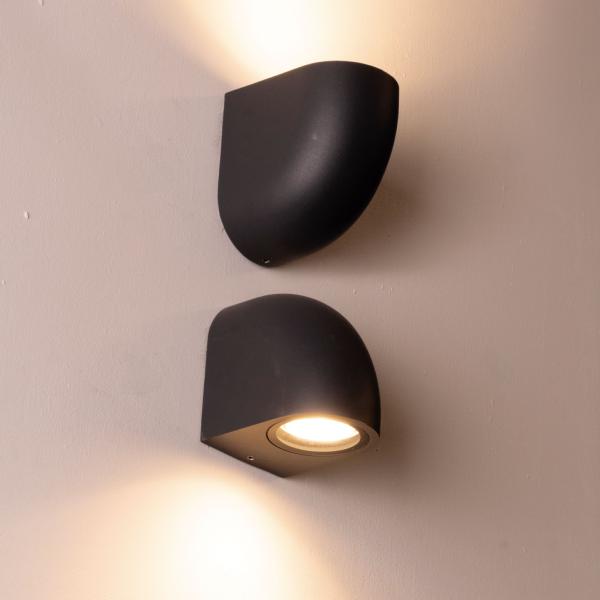 Aplique exterior Baldy Negro - 1 luz Mantra