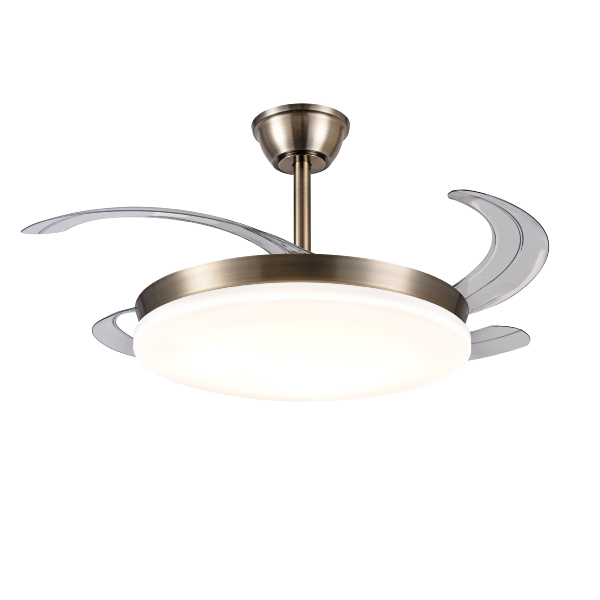 Ventilador Chloe L Cuero P&B - Motor DC Ø50-108cm Luz LED