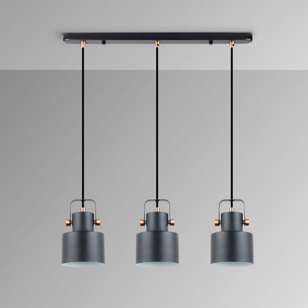 i3-ERIKA- LAMPARA 3L NEGRO-COBRE - ILUMINACION i3 By SCHULLER