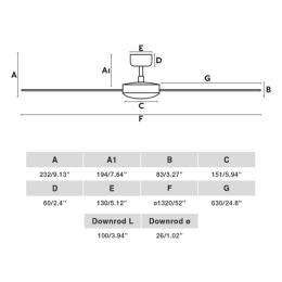 Ventilador Cruiser L FARO - Blanco - Sin luz - Ø132cm.