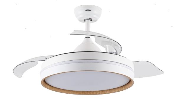 Ventilador Nalon Blanco Madera Fabrilamp - Motor DC Ø109cm