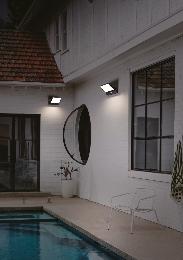 Aplique exterior Mantra Cooper Negro - Sensor Luz LED