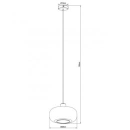 Colgante 1 L CAIRA negro/ambar 1 x 60w e-27 - ALEMAR