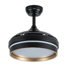 Ventilador Nalon Mini Negro Oro Fabrilamp - Motor DC Ø91cm