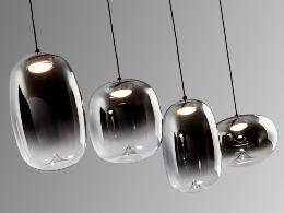 ONICE- LAMPARA 4L NEGRO-SMOKE - SCHULLER