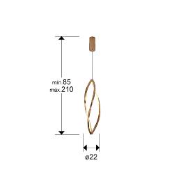 ADELE- LAMPARA GRANDE ORO ROSA - SCHULLER