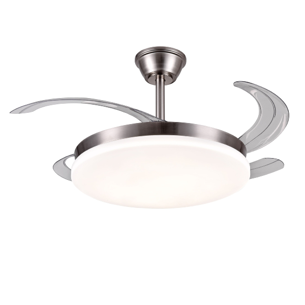 Ventilador Chloe L Niquel P&B - Motor DC Ø50-108cm Luz LED